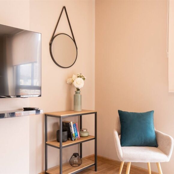 Singular apartment reading corner
